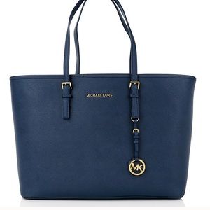 Michael Kors Navy Blue Jet Set Travel Tote